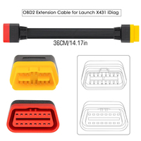 Nuevo cable de extensión OBD2 de 36CM para Launch X431 para aplicaciones de automóviles