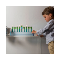 Menorah en Lucite Judaica pour Hanouka, Support à Bougies en Acrylique, Vase à Fleurs Convertible Shamash pour la Décoration de Table Juive à la Maison