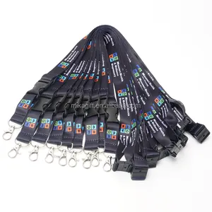 New Shop billig individuell bedruckte Hals Sublimation schwarz Luxusmarke Logo Lanyard mit Zug rolle