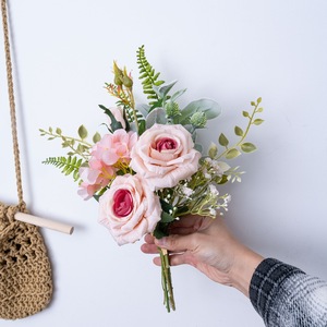 Bouquet de fleurs artificielles en forme de rose ciel étoilé, en tissu tissé plastique, pour décoration de mariage, de maison et accessoires de photographie CF02041 - Product Image 1