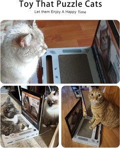 Best Verkopende Aanpasbare Gegolfd Papier Laptop Krabber Met Muis Speelgoed Duurzaam Kat Krabbord - Product Image 4