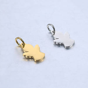 Vergoldete Edelstahl-Anhänger Engel-Charms für Halsketten Armbänder Schmuckherstellung - Product Image 2