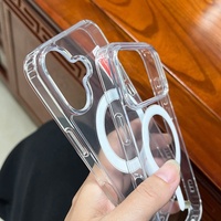 Coque de téléphone transparente magnétique à chargement sans fil pour iPhone 18 17 16 15 14 13 Pro Max