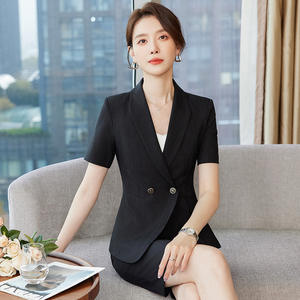 Traje <span class=keywords><strong>de</strong></span> falda <span class=keywords><strong>de</strong></span> manga corta para mujer, uniforme <span class=keywords><strong>de</strong></span> verano <span class=keywords><strong>de</strong></span> alta gama para joyería, salón <span class=keywords><strong>de</strong></span> belleza y hotel, <span class=keywords><strong>femenino</strong></span> - Product Image 4