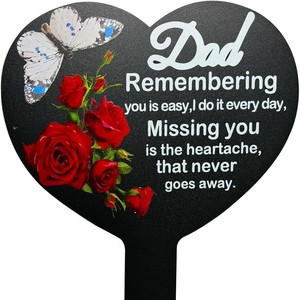 Marcador Conmemorativo de Metal para Cementerio, Placa Personalizada en Forma de Corazón - Product Image 1