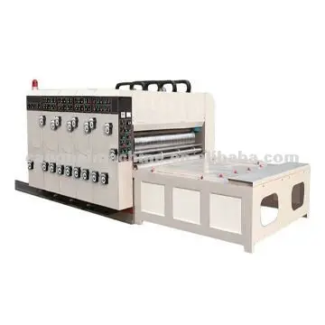 Vendite calde pizza scatola di cartone che fa la macchina/catena di alimentazione 3 di colore di stampa slotting die-macchina di taglio