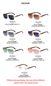 Gafas de Sol <span class=keywords><strong>Partagas</strong></span> Retro de Diseño Personalizado con Logotipo, Montura Rectangular sin Aro, Patillas con Acabado de Madera, Protección UV400 para Hombre y Mujer - Product Image 5