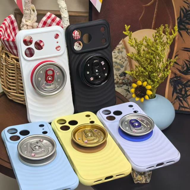 Can Lid Shaped Magnetic Pop Socket,Retractable Foldable Magnetic Phone Grip Stand for Smartphones