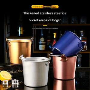 Cubo de hielo de acero rústico con diseño de cabeza de tigre-Cubo de hielo galvanizado de estilo europeo para vino tinto y champán - Product Image 3