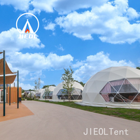 Dôme de glamping géodésique de luxe 7m/6m/8m/9m avec salle de bain, couverture en PVC imperméable quatre saisons, deux chambres