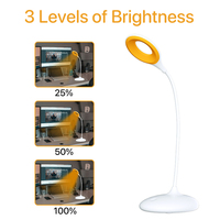 Lampe de table LED rechargeable sans fil à commande tactile, lumière ambrée, 1800 mAh, 3 niveaux de luminosité, design moderne, vente chaude