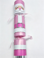 Craquelins de Noël Père Noël roses de 12 pouces - Adorables cadeaux de fête pastel pour les fêtes de fin d'année, 50 pièces