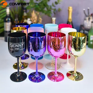 Groothandel Onbreekbaar Gekleurde Glazen Beker Beker Bruiloft Fluiten Acryl Kristallen Glazen Plastic Champagne Fluit