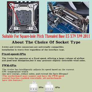 Qiusaim Motherboard LGA dengan pipa panas 90mm <span class=keywords><strong>2</strong></span> kipas pendingin PWM 12V tenang 9cm untuk X79 X99 X299 2099 2011 CPU - Product Image 2