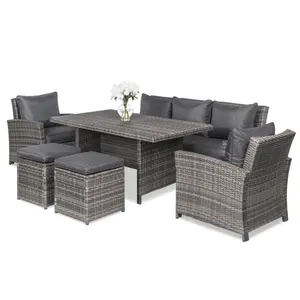 Outdoor Patio Furniture Sets with Cushions 41.9517 Trader 4 Piece Outdoor Table PE Rattan Wicker Modern 35-45 Days 1 Set/ctn