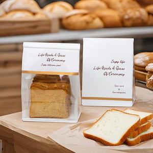 Emballage de pain personnalisé sac à fond carré pour <span class=keywords><strong>tranche</strong></span> de pain grillé emballage de boulangerie transparent sac d'impression de qualité alimentaire en PET - Product Image 4