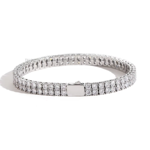 6Mm <b>Copper</b> Micro-inlaid Zircon Double-row <b>Bracelet</b>, Hip-hop <b>Bracelet</b>, Tennis Chain. Tanjing Fashion Lijing Necklace - Product Image 4