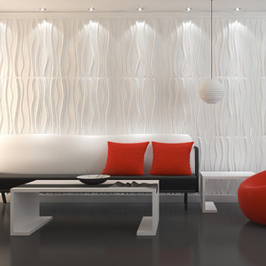 El panel de pared coloreado de la fibra del bambú <span class=keywords><strong>3D</strong></span> del Pvc - Product Image 2