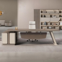 Meubles de bureau contemporains élégants, bureau d'ordinateur modulaire haut de gamme, durable, bureau de direction pour le bureau du PDG, immeuble de bureaux