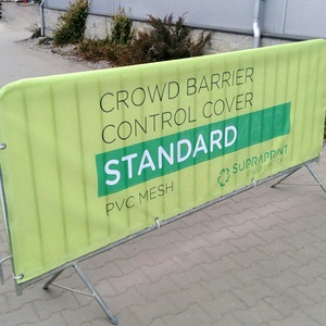 Barrera de malla de vinilo para eventos al aire libre, en la carretera valla de control de multitudes, astas de aluminio, banderas promocionales, pancartas - Product Image 4