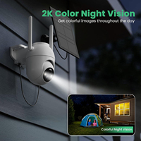 Caméra PTZ DMA325 Wifi 3MP avec batterie 5200mAh, panneau solaire, vision nocturne couleur, détection de mouvement PIR, sirène sonore d'alarme