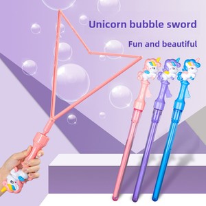 <strong>Large</strong> Cartoon Dinosaur and Unicorn <strong>Bubble</strong> <strong>Wand</strong> with Western Sword Water Spring Stall Toy for Boys and Girls - Product Image 3