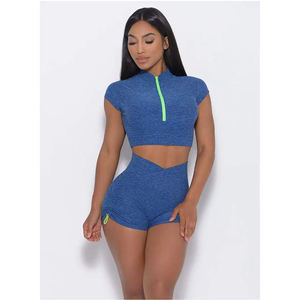 Trajes de Yoga de fitness de color sólido personalizados de secado rápido transpirable correr entrenamiento deportes ropa de yoga - Product Image 4