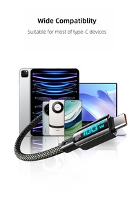 Cable de Datos con Pantalla Digital Inteligente LED de 1.2M PD 100W/60W, Cable <span class=keywords><strong>Tipo</strong></span> C de Carga Rápida para Teléfonos <span class=keywords><strong>Tipo</strong></span> C, Venta al Por Mayor - Product Image 5