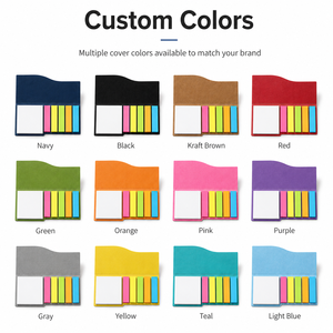 Set de Bloc de Notas Adhesivas de Papel Kraft Ecológico con Logotipo Personalizado, 3 en 1, Portátil, con Marcadores de Página Coloridos, para Regalo - Product Image 3