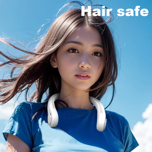 Ventilador de cuello sin aspas, manos libres, seguro para el cabello, 1200mAh, servicio OEM/ODM, venta al por mayor, recargable, portátil, con certificación CE, FCC y RoHS - Product Image 3