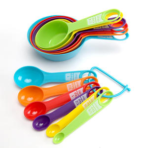 Colorful Plastic <b>Measuring</b> <b>Cups</b> And Spoons 12 Piece <b>Set</b> With Graduations For Baking And Cooking Reusable Kitchen Tools - Product Image 2