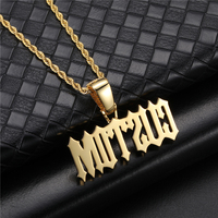 TikTok Viral Hip-hop Accessoires Bijoux Nouveau Hip Hop Pendentif En Laiton Glacé CZ Piège Police Personnalisé Lettre Nom Collier pour Hommes