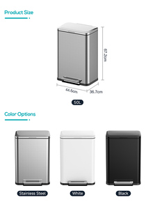 <span class=keywords><strong>Cubo</strong></span> de <span class=keywords><strong>basura</strong></span> de cocina Rectangular de acero inoxidable de <span class=keywords><strong>50</strong></span> <span class=keywords><strong>litros</strong></span>, <span class=keywords><strong>cubo</strong></span> de <span class=keywords><strong>basura</strong></span> para el hogar de cierre suave <span class=keywords><strong>con</strong></span> diseño de <span class=keywords><strong>Pedal</strong></span> de almacenamiento - Product Image 4