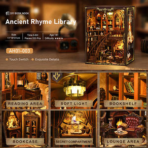 Estantería DIY de estudio de rimas antiguas, estereoscópica 3D, ensamblaje hecho a mano, rincón de lectura, bloques de construcción, modelo en miniatura, juguete creativo - Product Image 3