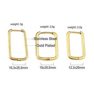 Novedades 2024, Pendientes de Aro de Acero Inoxidable con Baño de Oro de 18k, Joyería de Moda para Mujer, Diseño Delicado y Popular, Venta al Por Mayor - Product Image 4