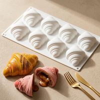Nouveau moule en silicone de qualité alimentaire pour gâteau croissant, mousse au chocolat, style français, pour la cuisine domestique, outils de cuisson 2026