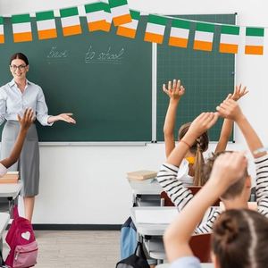 Guirlande de fanions décoratifs imperméables et résistants à la décoloration pour la fête de la Saint-Patrick, drapeau irlandais, vente en gros - Product Image 2