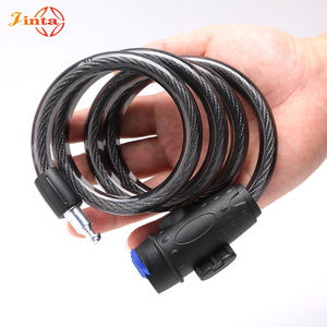 Jinta высокого качества 11*1100 мм ключ черный велосипедный кабельный замок для мотоцикла Электрический скутер электрический кабель для велосипеда замок - Product Image 2
