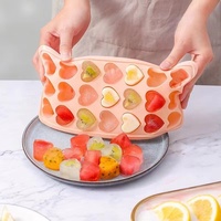 Moule à glaçons en forme de cœur pour la Saint-Valentin 24 cavités Plateau à glaçons en forme de cœur en silicone
