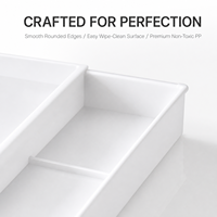 Organisateur de tiroir de cuisine extensible et ajustable, en plastique, pour ustensiles, couverts, épices, séparateur de rangement, sans BPA, en matériau PP