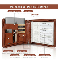 Porte-chèques professionnel extra-large Haoran en cuir PU avec logo personnalisé, classeur à anneaux X