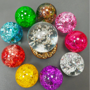 उच्च गुणवत्ता वाले सफेद पीले सोडा-चूना ग्लास बर्फ दरार क्रिस्टल बॉल 50 मिमी क्षेत्र - Product Image 1