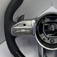 Volant en cuir et fibre de carbone personnalisé pour Mercedes-Benz C200 Classe G W213 GLE GLC Classe E pour modèles - Noir