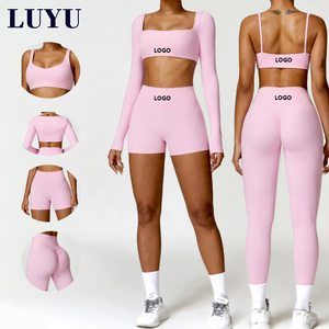 Оптовые комплекты для фитнеса и йоги на заказ: спортивная одежда для тренировок, спортивные костюмы, топы-бра и леггинсы с эффектом утягивания ягодиц для женщин - Product Image 1