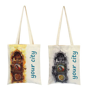 Bolso de compras de lona de algodón en blanco con logotipo impreso personalizado para <span class=keywords><strong>mujer</strong></span>, bolso de hombro de lona para compras - Product Image 5