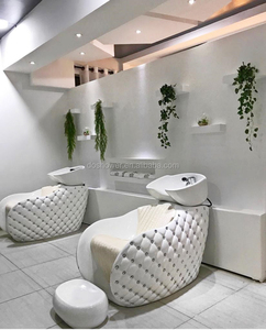 Conjunto de silla de champú de colores, silla de estilismo de peluquero, muebles de salón de belleza - Product Image 3