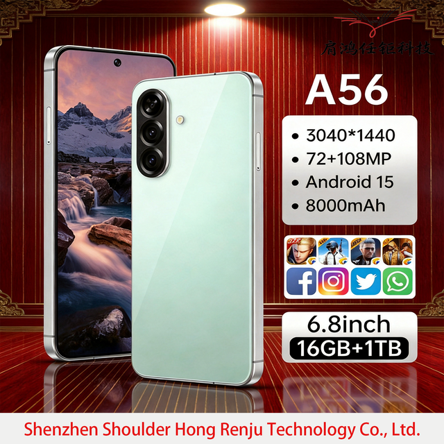Original Factory-Priced A56 5G Dual SIM Smartphone 16G+1TB Storage Fast Charging 108MP 7.3inch LTE Global Edition Full Screen