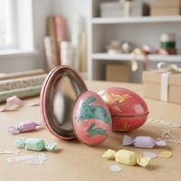 Boîte à bonbons en forme d'œuf en fer blanc pour Pâques, motif lapin, conteneur cadeau en métal, emballage personnalisé avec logo