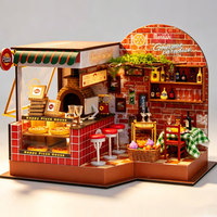 Minihaven DIY Haus-Bausatz Miniatur-Pizzeria Holzmodell Raumbox Display Geschenk für Erwachsene