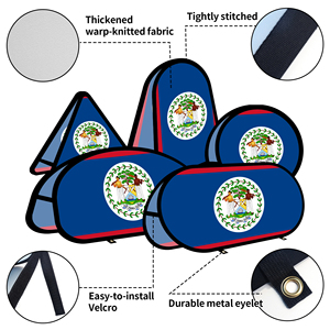 Bannière ovale Belize en tissu tricoté warp-knit pour la promotion publicitaire en extérieur, tente extérieure - Product Image 3